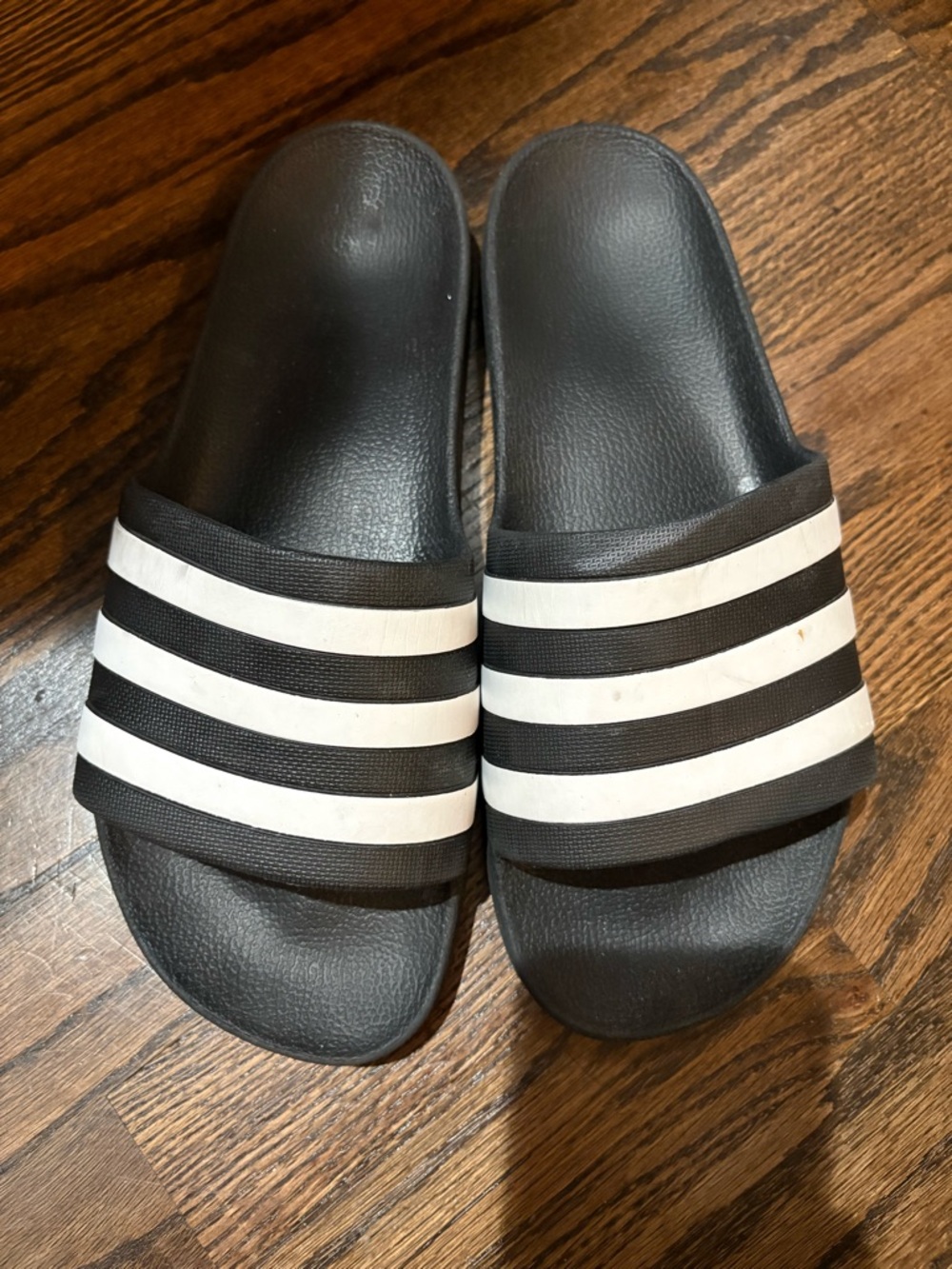 adidas Black and White Slide Sandals